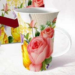 Flute coffee mug-flower