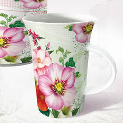 Flute coffee mug-flower series