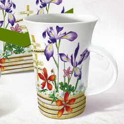 Flute coffee mug-purple flower