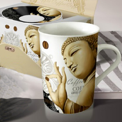 Fine porcelain coffee mug-buddha