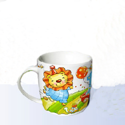 Child white procelain mug-lion