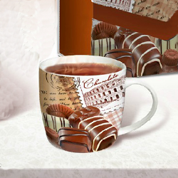 Chocolate white porcelain mug