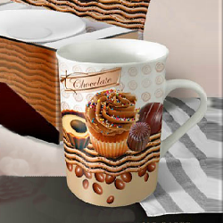 Cookies white porcelain coffee mug