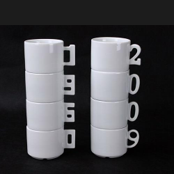 Numbers stackable mugs