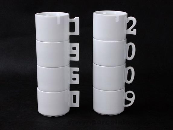 Numbers stackable mugs