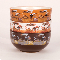 Bowl with coffee printing decoration