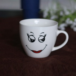 Smile face ceramic coffee cup