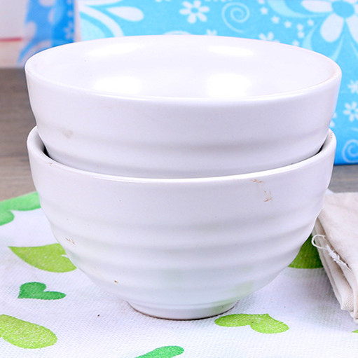 320cc white screw thread design ceramic bowl