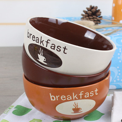 5.5'' coffee design ceramic breakfast bowl