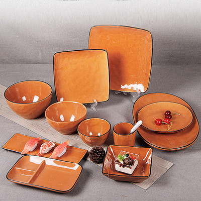 12pcs colorful glazed ceramic dinner set