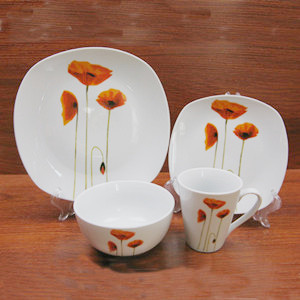 16pcs dinner set with flower printed