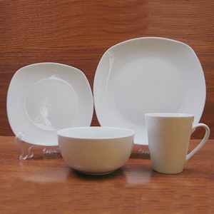 4pcs white ceramic dinner set