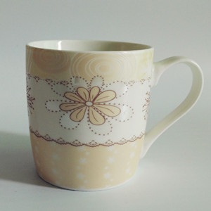 330cc full light colorful flower printed ceramic coffee mug series