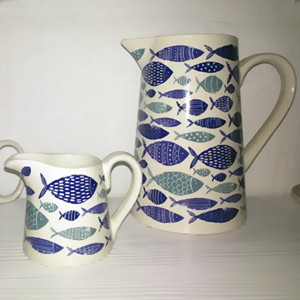 little fish design ceramic jug&mug