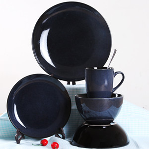 5pcs creative reactive glaze porcelain dinner set