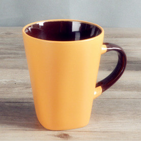 Frosted matte ceramic coffee mug series - round top square bottom