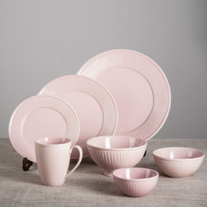 Embossed hotel restaurent ceramic dinner set series