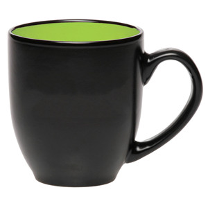 Bistro matte black out gloss colored interior custom ceramic mug