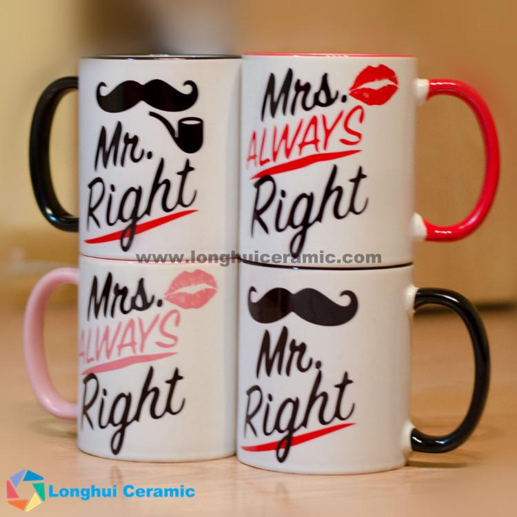 Mr.Right&Mrs.Always Right, personalized ceramic couple mug