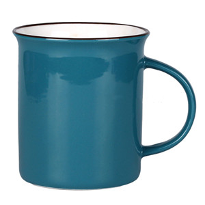 Custom color glaze straight ceramic mug with slightly flared top