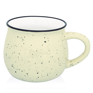 Custom two-tone white interior color speckle outerior diner campfire coffee mug