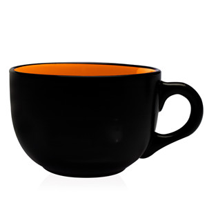 Personalized two-tone ceramic soup mug