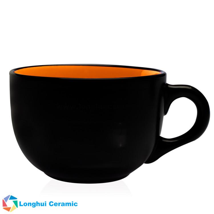 Personalized two-tone ceramic soup mug