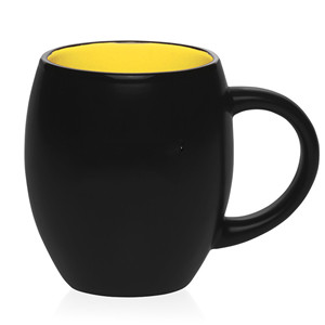 Matte barrel two-tone promotional ceramic coffee mug