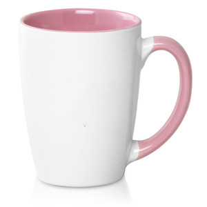 Java two-tone white exterior colored interior customized ceramic coffee mug