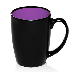 12oz Java two-tone black outside color inside customized ceramic coffee mug