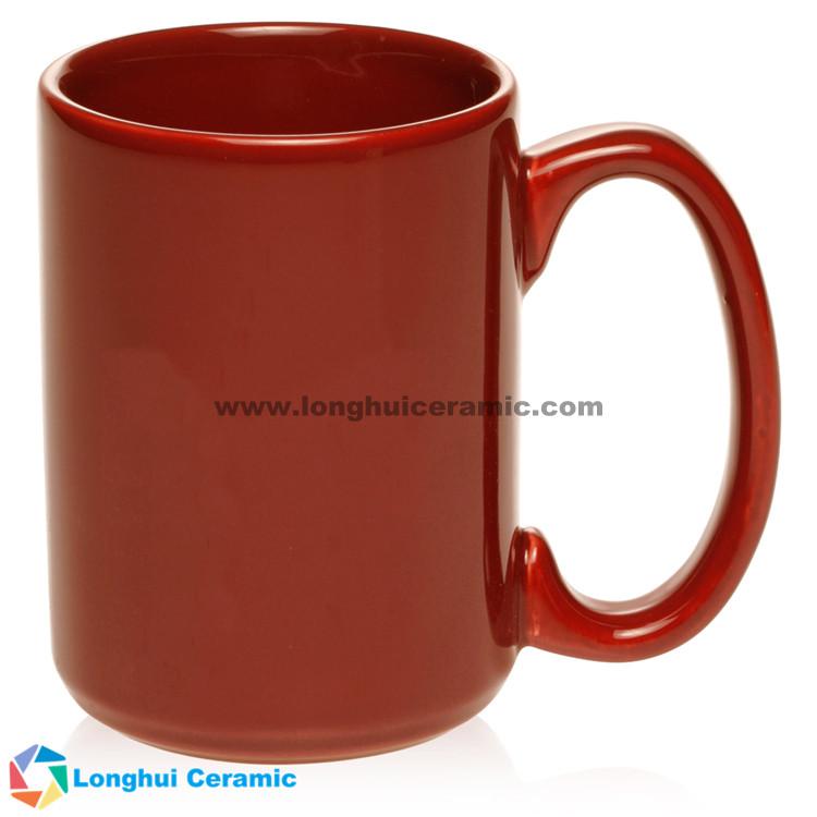 15oz Chic large glossy color customized ceramic coffee mug