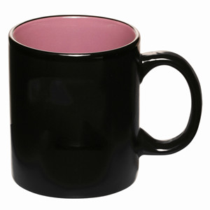 12oz Hilo black matte two-tone promotional ceramic coffee mug