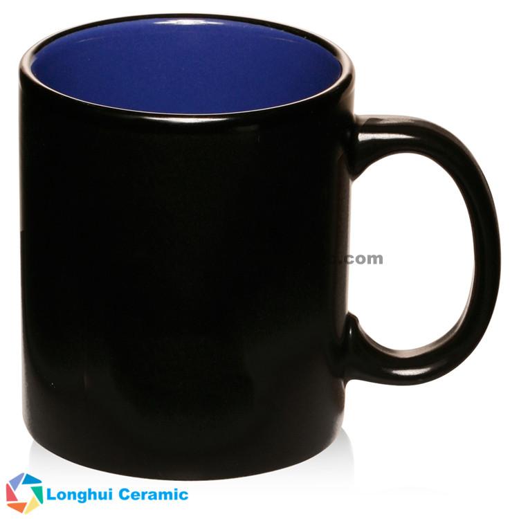 12oz Hilo black matte two-tone promotional ceramic coffee mug