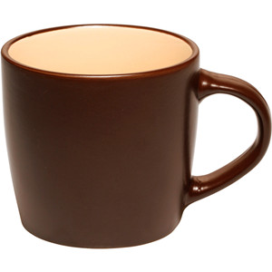 12oz Classic two-tone matte customized large logo ceramic tea mug