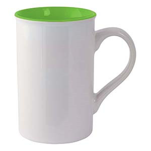 12oz Personalized two-tone white exterior color interior tall ceramic coffee mug