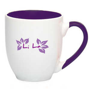 16oz Customized Miami two-tone personalized ceramic bistro mug