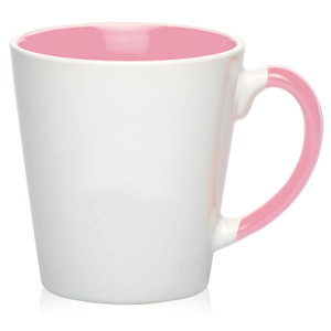12oz Custom promotional Miami two-tone color interior&grip ceramic Latte mug