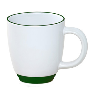12oz Halo bistro style wide ceramic coffee cup