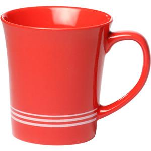 16oz Striped imprinted colored glossy ceramic mug