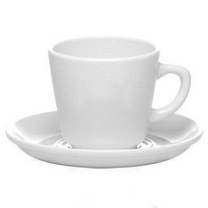 8oz Personalized vitrified white porcelain mug&saucer