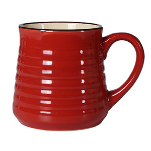 14oz Custom spiral-shaped glossy ceramic coffee mug