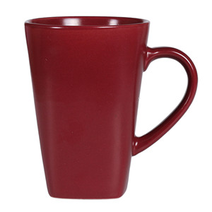 13oz Custom round top square base ceramic coffee mug 