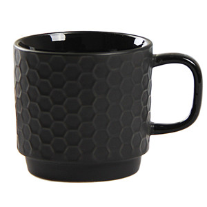 12oz Plaid embossed color ceramic coffee mug