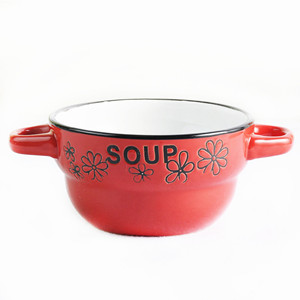 5‘’' custom design ceramic soup bowl with two ears