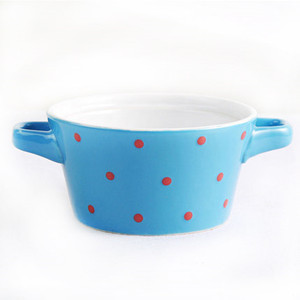 4.8'' color dots printed ceramic soup bowl