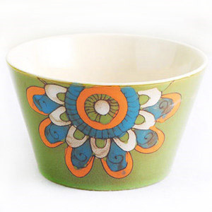 5.3'' large flower handpainted ceramic noodle bowl
