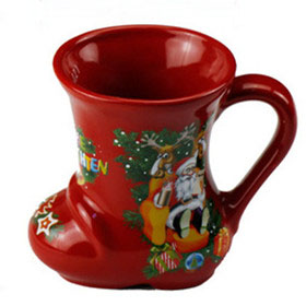 9oz Christmas gift ceramic shoe shaped mug