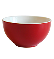 5 inch two tone red promotional logo custom bowl ceramic