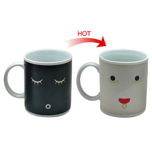 12oz Heat sensitive changing color ceramic magic mug for promotion gift