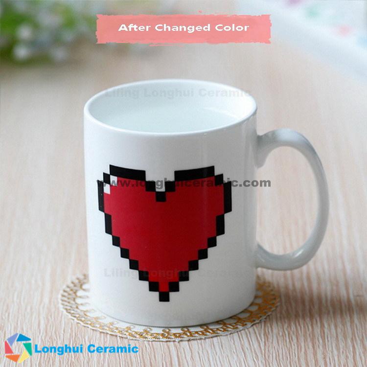 11ounce custom ceramic changing color magic coffee mug